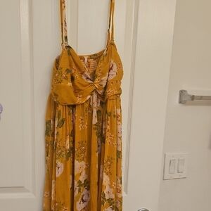 Free People Yellow Floral Dress
